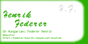 henrik federer business card